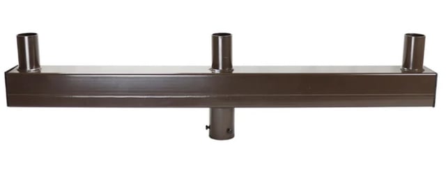 Triple Bullhorn Mount | Low Profile Triple Tenon Adapter, 3 Light Pole Adapter for Slip Fit, Goes Over Tenon 2 3/8 inch, Bronze
