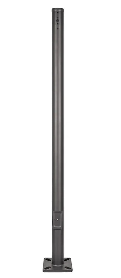 20 Foot Steel Light Pole - 4.5 inch Round Tube Light Pole - Black