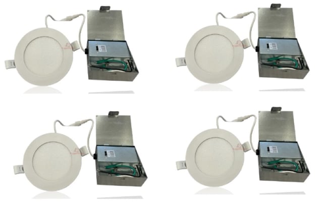 4-Pack - 10W Kalo Series - LED Down Light | 4 Inch, CCT Selectable 30K/40K/50K, Replaces Recessed Can Light