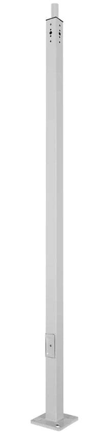 15 Foot Light Pole- 4 inch Square Tube light Pole - White Housing - Premium Surface Mount Light Poles 