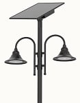 Bell Arm Mount Extension for Solar Pole Kit - 2.36 inch diameter size - Black Housing