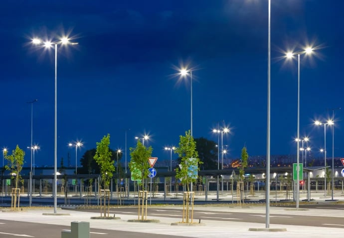 LED Light Expert parking lot lighting example mobile