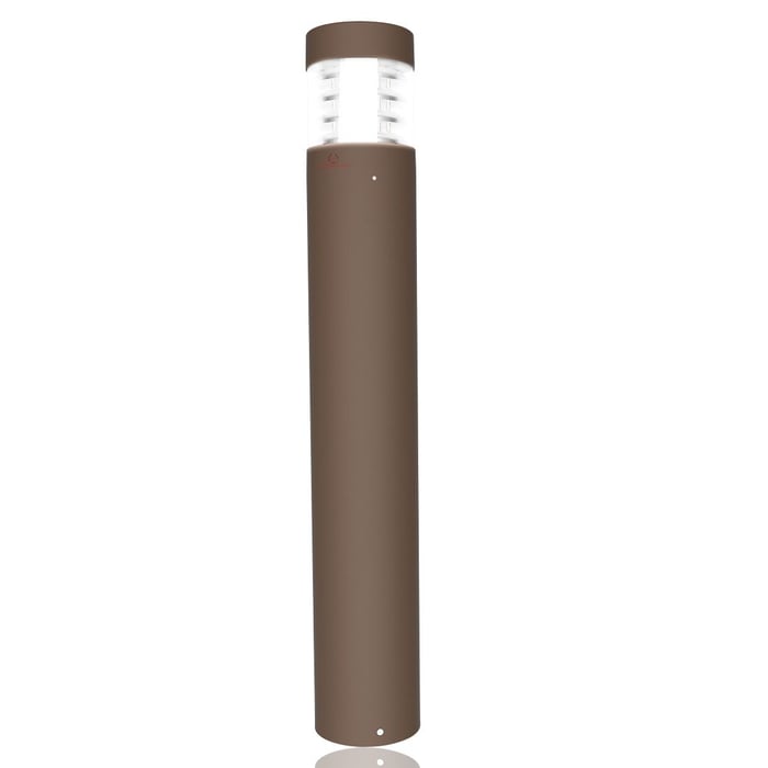 24 watt LED louvered flat-top bollard light with 33 inch round pole