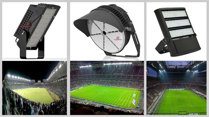 LED stadium lighting illuminating a sports field