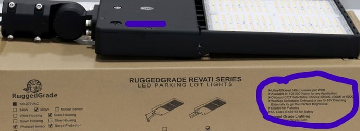 Revati Series kelvin and wattage selectable LED parking lot lights