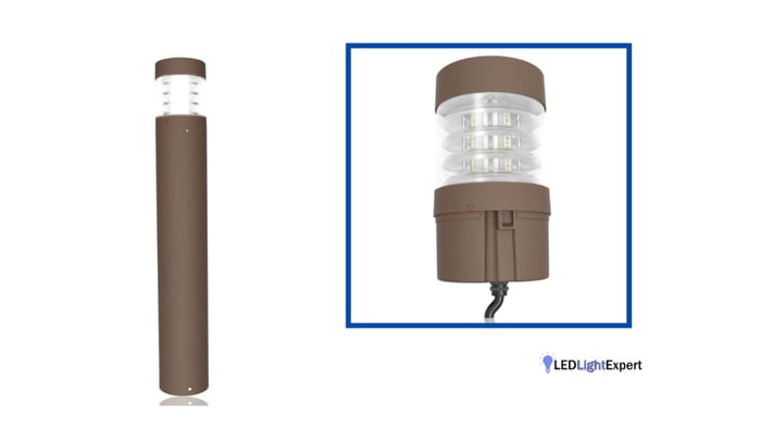 LED bollard light with flat-top louvered design for full cutoff