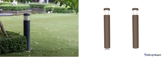 Round commercial LED bollard light with circular housing