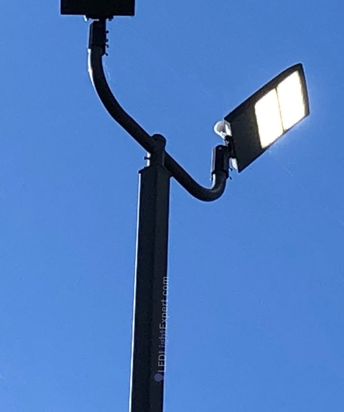 LED lighting installed on a sport court with LED flood light fixtures