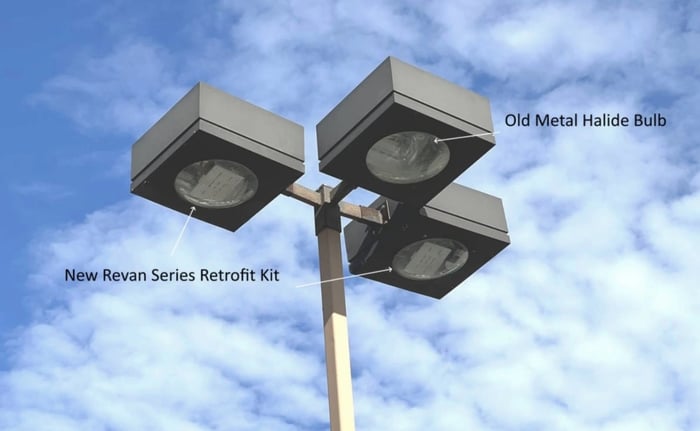 LED Revan series retrofit kit installed