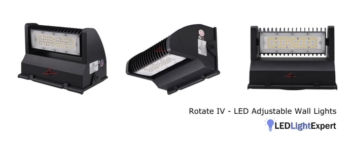 Rotate IV Series LED adjustable wall pack with tilt-lock head