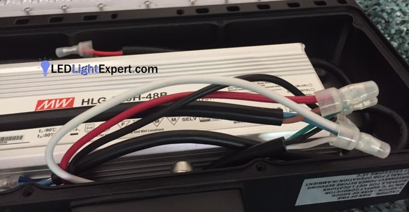 Dusk to dawn photocell bypass — NextGen 300W LED parking lot light driver compartment