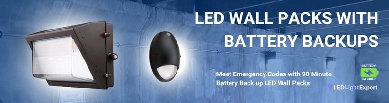 LED Wall Packs with Battery Backups