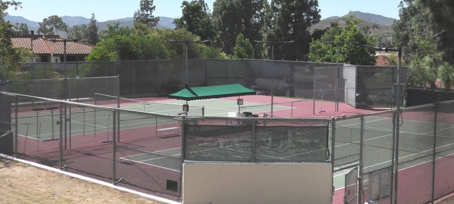 450 watt NextGen LED lights installed at Oaks North tennis courts Rancho Bernardo
