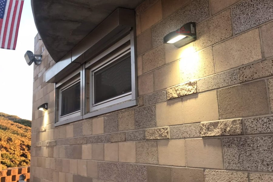 LED wall pack rotating installed dual at Moonlight Beach