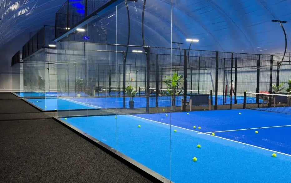 Court lighting layout for tennis and basketball