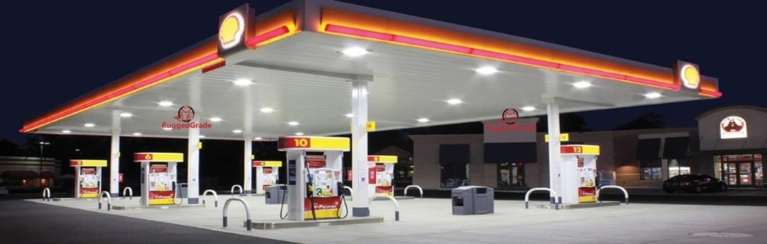 LED Canopy Lights Gas Station