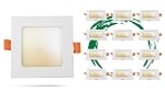 12-Pack - 12W Kalo RD Series - LED Recessed Can Light with Junction Box | 4 Inch, Slim Square Design, Color Selectable 27K/30K/35K/40K/50K