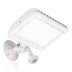 120W Kivo II Series - Motion Sensor LED Flood Light | 17,400 Lumens, 30K/40K/50K, Knuckle Mount, Cover Plate, White,  DLC Premium 5.1