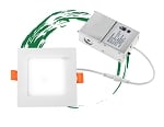 12W Kalo RD Series - LED Recessed Can Light with Junction Box | 4 Inch, Slim Square Design, Color Selectable 27K/30K/35K/40K/50K