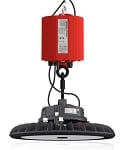 100W Corvus II Series - Motion Sensor LED UFO High Bay Light | 277-480VAC, 40W Battery Backup, 14,500 Lumen, 3.3ft cord, Color Selectable 30K/40K/50K
