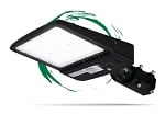 200W Elara Series - LED Parking Lot Light | With Photocell, 5000K, Wattage Selectable, Slip Fit, Black