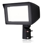 150W Rovaria Series - Architectural LED Flood Light | With Photocell & Adjustable Beam Angle, Color Selectable 30K/40K/50K, Slip Fit, Black