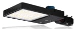 150 Watt LED Revati Series Shoebox Light - Wattage Selectable 150/100/80W - 20,800 Lumen - Color Selectable 30K/40K/50K - Slip Fit - With Photocell and Bypass Cap - Black Housing 