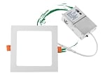 15W Kalo RD Series - LED Recessed Can Light with Junction Box | 6 Inch, Slim Square Design, Color Selectable 27K/30K/35K/40K/50K