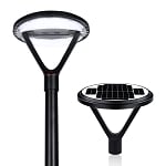 20W Lucanti Series - Solar LED Post Top Light | Premium Solar Light, 4,000 Lumens, 3000K, Slip Fit, Architectural Solar Area Light, Black