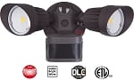20 Watt LED Motion Sensor Flood Light - Bronze/ Brown - 1,750 Lumen - 240 Degree Sensor- *3000K*