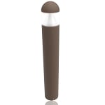 24 Watt LED Dome Style Bollard Lights - Dark Bronze -  Fully Tunable - 3000K/4000K/5000K - 3360 Lumens - Clear Lens - With 33 Inch Pole