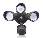 30 Watt Lacuna II Series LED Motion Sensor Flood Light - 3,600 Lumens -  150 Degree Sensor - 3000K - Dark Bronze/Brown Housing