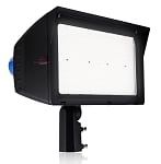 320W Rovaria Series - Architectural LED Flood Light | With Photocell & Adjustable Beam Angle, Color Selectable 30K/40K/50K, Slip Fit, Black