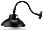35 Watt Overo Series LED Goose Neck Wall Light - 4,550 Lumens - 5000K Bright White - Adjustable - Black Housing