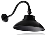 35 Watt Overo Series LED Goose Neck Wall Light - 4,550 Lumens - 3000K Warm White - Adjustable - Black Housing