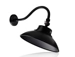 35 Watt Overo Series LED Goose Neck Wall Light - 4,550 Lumens - 5000K Bright White - Adjustable - Black Housing - With Photocell
