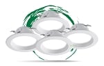 4-Pack - 10W Zelanti Series - LED Can Light | 4 Inch, Down Light Retrofit, Color Selectable 27K/30K/35K/40K/50K