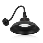40W LED Gooseneck Wall Light with Photocell - Overo II Series - 4,800 Lumens - Color Selectable 30K/40K/50K - Black