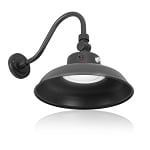 40W LED Gooseneck Wall Light with Photocell - Overo II Series - 4,800 Lumens - Color Selectable 30K/40K/50K - Brown