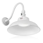 40W LED Gooseneck Wall Light with Photocell - Overo II Series - 4,800 Lumens - Color Selectable 30K/40K/50K - White