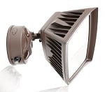 Dusk to Dawn LED Light - 40 Watt - Folari Series - LED Flood Light - Kelvin Color Selectable 3000K/4000K/5000K - Security LED Wall Light - 4,400 Lumens - Bronze Housing