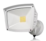 Dusk to Dawn LED Light - 40 Watt - Folari Series - LED Flood Light - Kelvin Color Selectable 3000K/4000K/5000K - Security LED Wall Light - 4,400 Lumens - White Housing