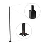 20 Foot Light Pole- 4 inch Square Tube light Pole - Black - Premium Surface Mount Light Poles