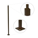 20 Foot Light Pole- 4 inch Square Tube light Pole - Premium Surface Mount Light Poles - Dark Brown/Bronze Housing
