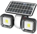 Solar Security Light - 5 Watt Vigil Series LED Motion Sensor Flood Light - White and Black Housing - 1,000 Lumen - 5700K Cool White - Square Heads 