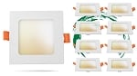 8-Pack - 12W Kalo RD Series - LED Recessed Can Light with Junction Box |  4 Inch, Slim Square Design, Color Selectable 27K/30K/35K/40K/50K