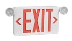 LED Emergency Exit Sign - Red - 5 Watts - Battery Backup Included - Fire Resistant - With 2 Light Heads