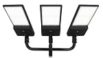 Revati II Series - Light Pole Package | 3 x 450 Watt Parking Lot Light + Triple Tenon Adapter, Black Bullhorn