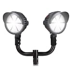 StadiumPro V Series - Light Pole Package | 2 x 500 Watt Sports Light 40° Lens + Double Tenon Adapter, Black Bullhorn