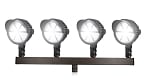 StadiumPro V Series - Light Pole Package | 4 x 500 Watt Sports Light 40° Lens + Quad-in-Line Tenon Adapter Low Profile, Brown Bullhorn